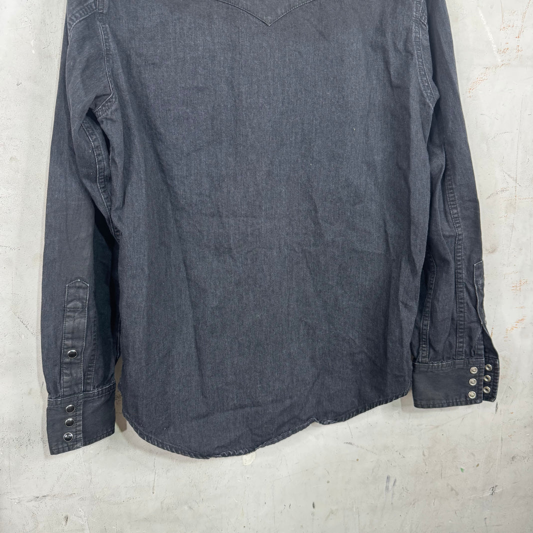 Saint Laurent Snapped Light Denim Shirt