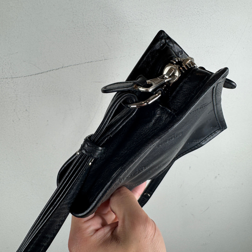 Balenciaga Leather Diagonal Logo Side Bag