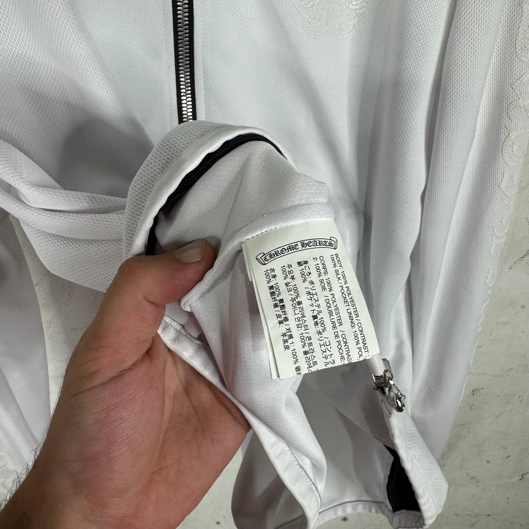 Chrome Hearts Horseshoe Script Leather Trimmed Track Jacket