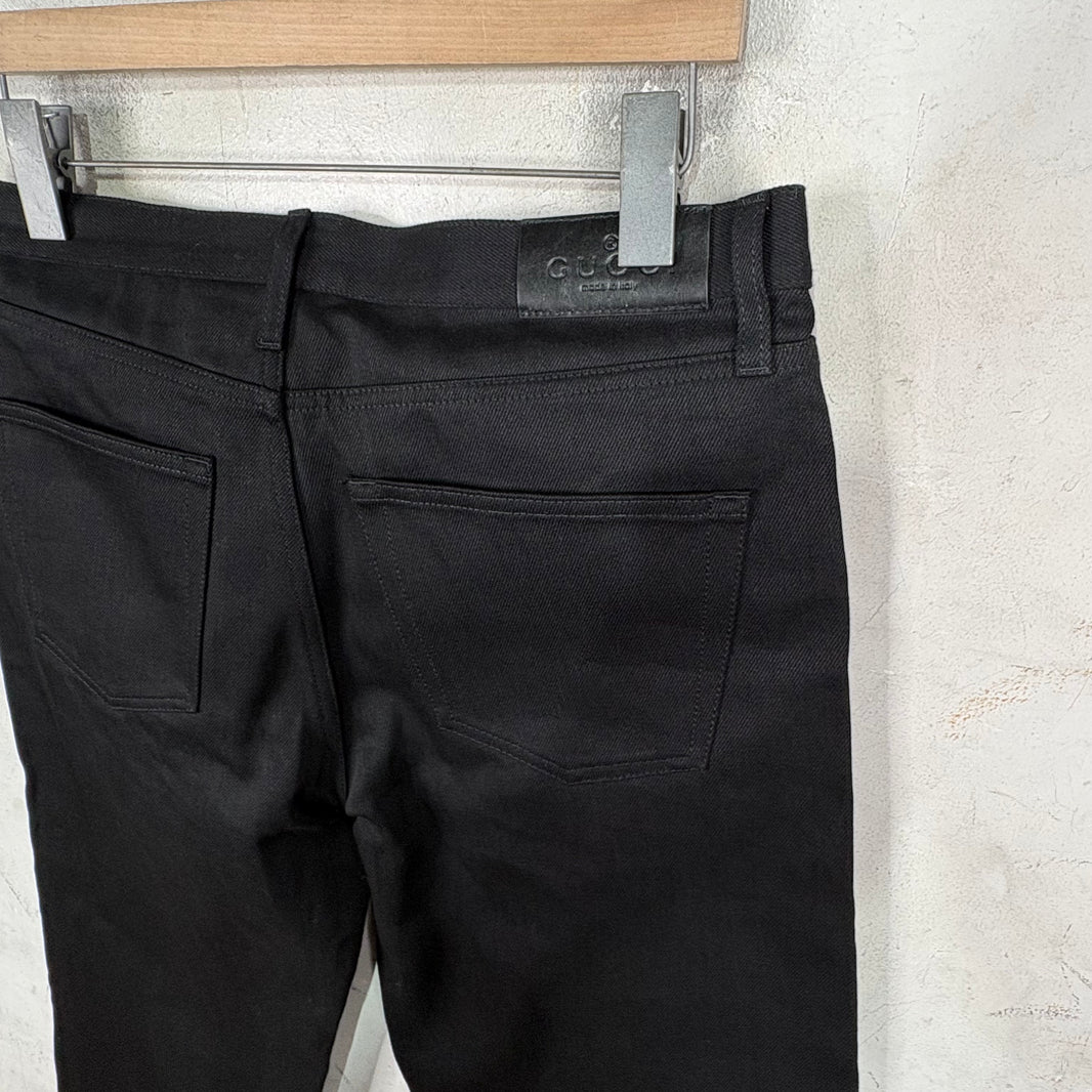 Gucci Black Raw Horsebit Jeans