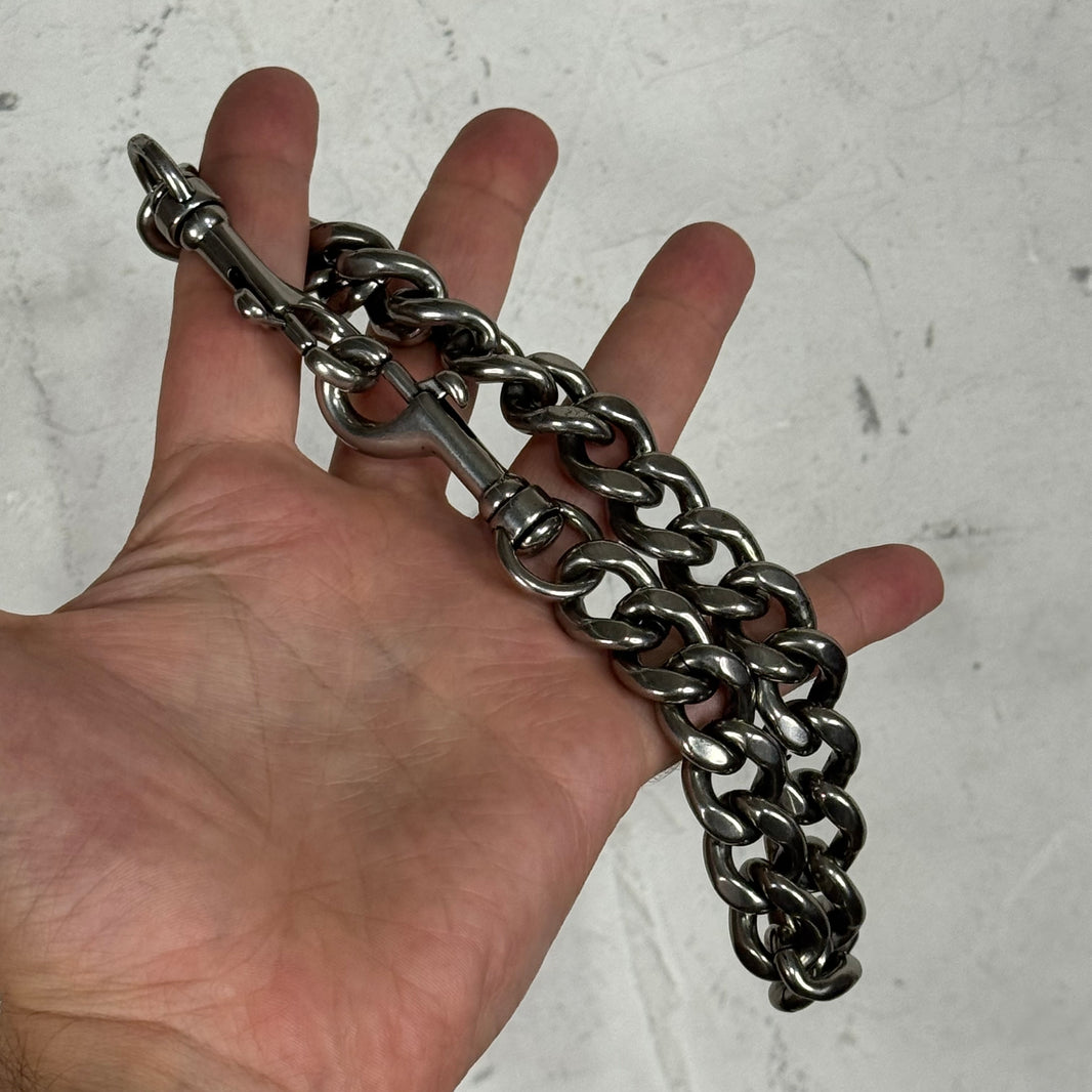 Balenciaga Silver Tone Wallet Chain