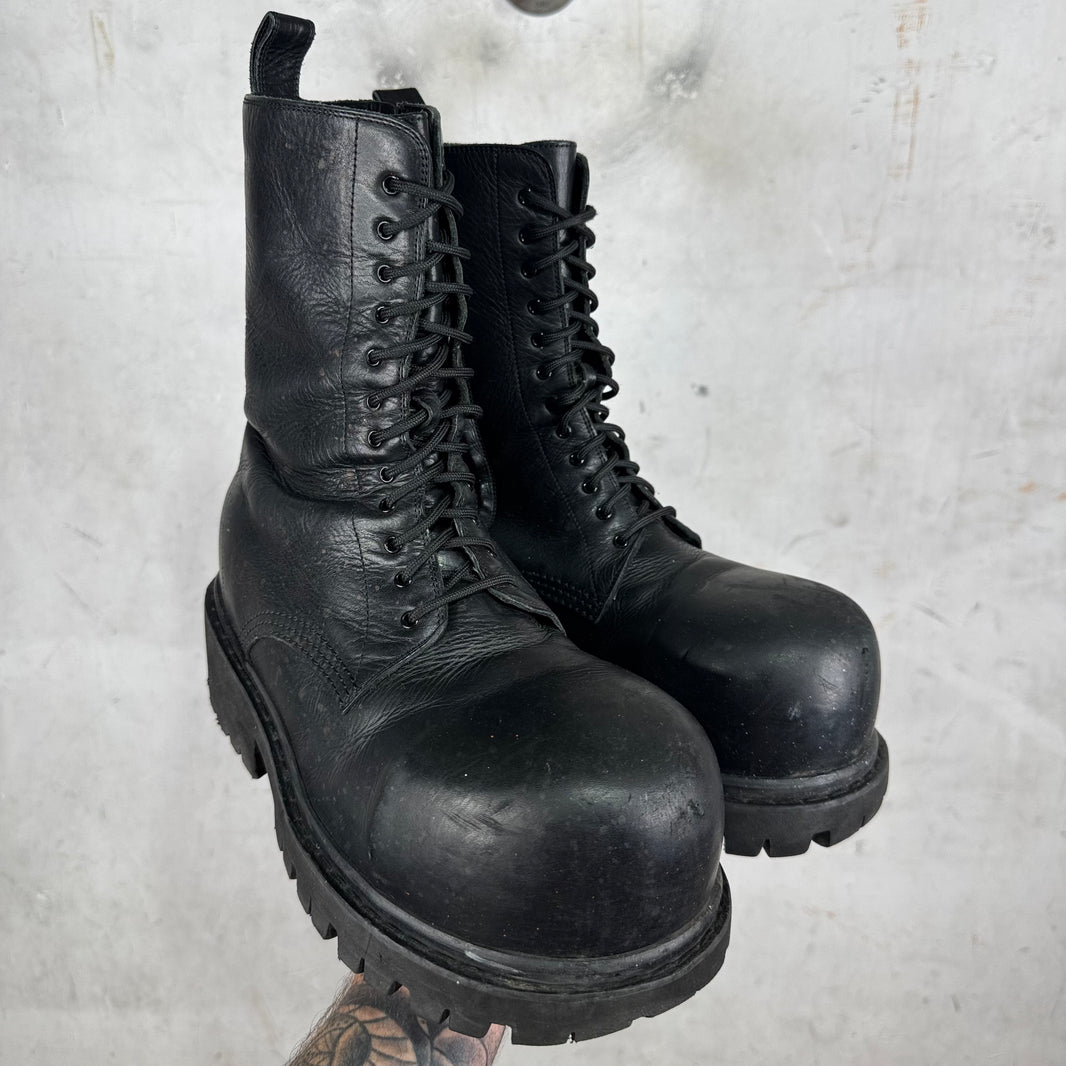 Balenciaga Smoked Leather Stomper Boots