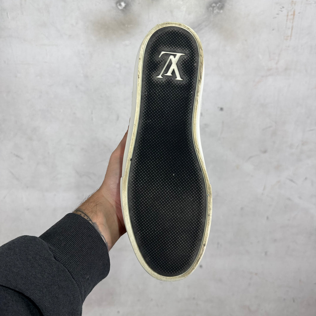 Louis Vuitton White Straped Monogram Patent Sneakers
