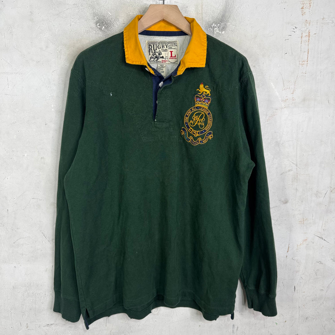 Ralph Lauren Rugby Green Crest Patch L/S Polo