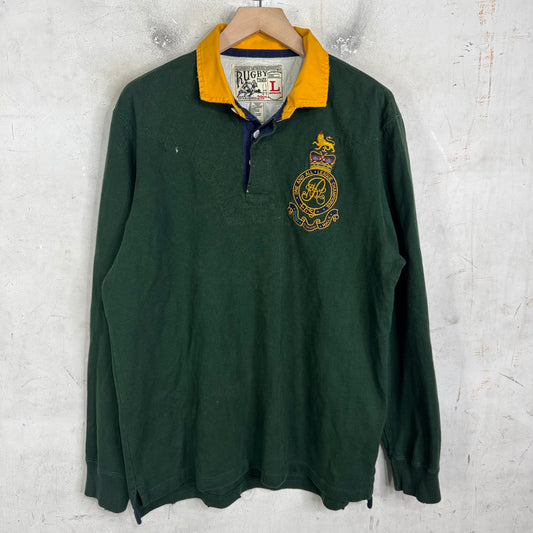 Ralph Lauren Rugby Green Crest Patch L/S Polo