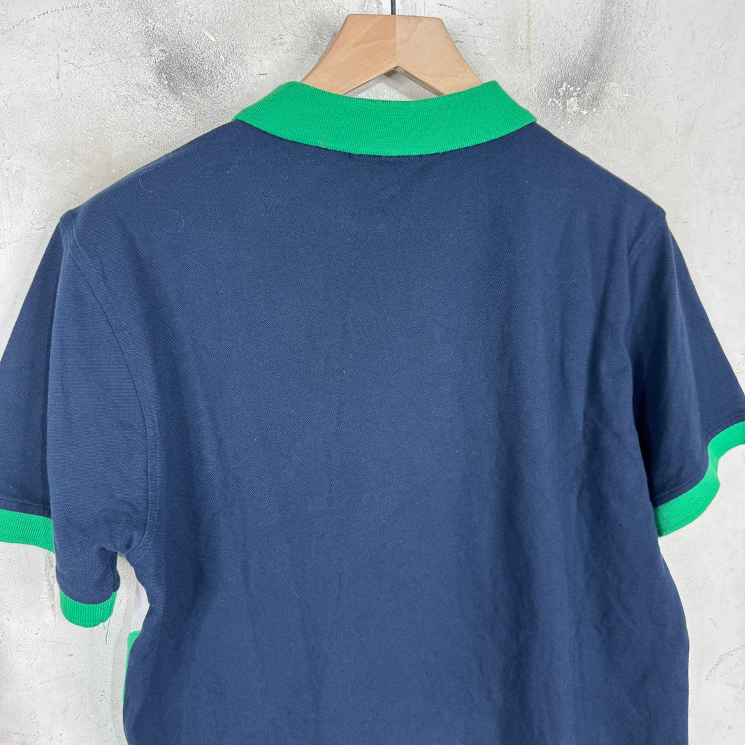 Ralph Lauren Navy/Green PRL Club Diagonal White Striipe Polo