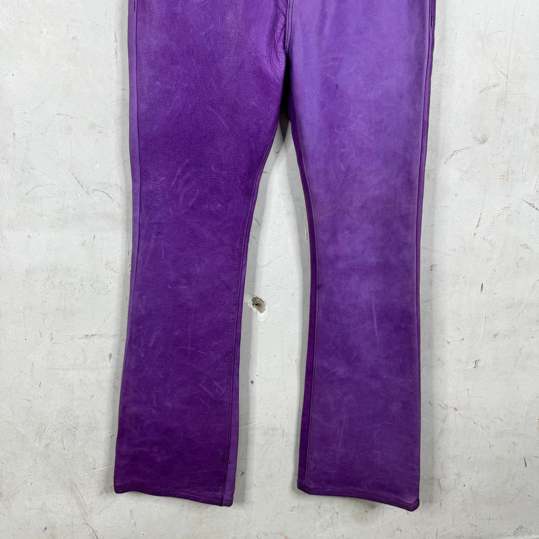 Gallery Dept Purple Leather Flared Pants
