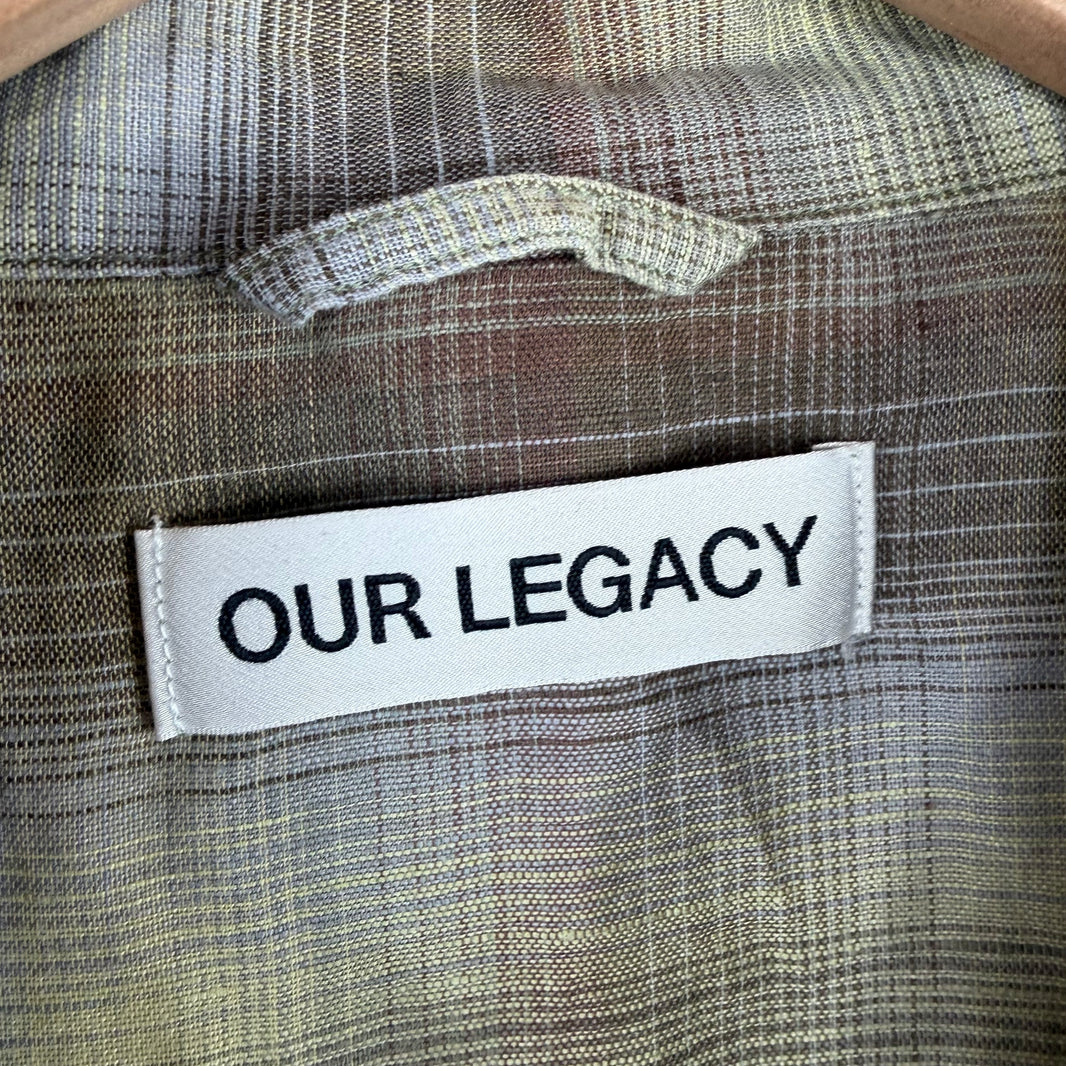 Our Legacy Green/Brown Plaid Button Up Box Shirt