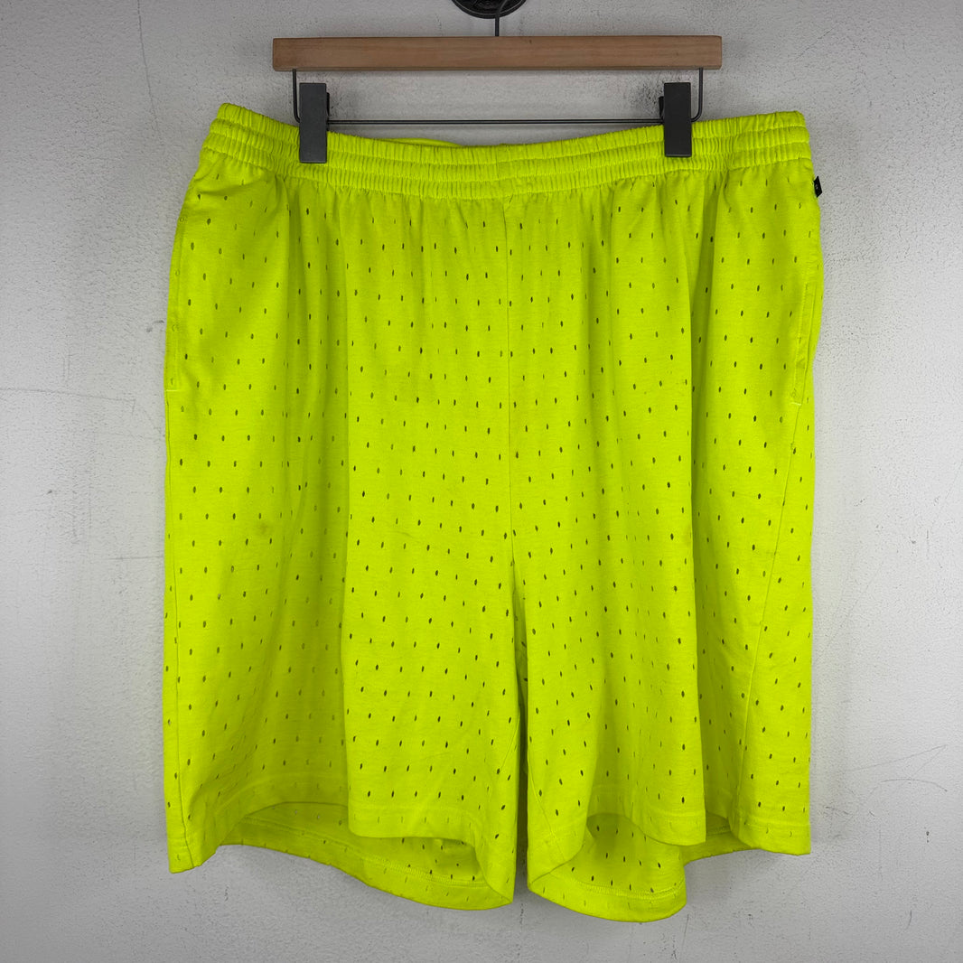 Balenciaga Neon Green Mesh Effect Shorts