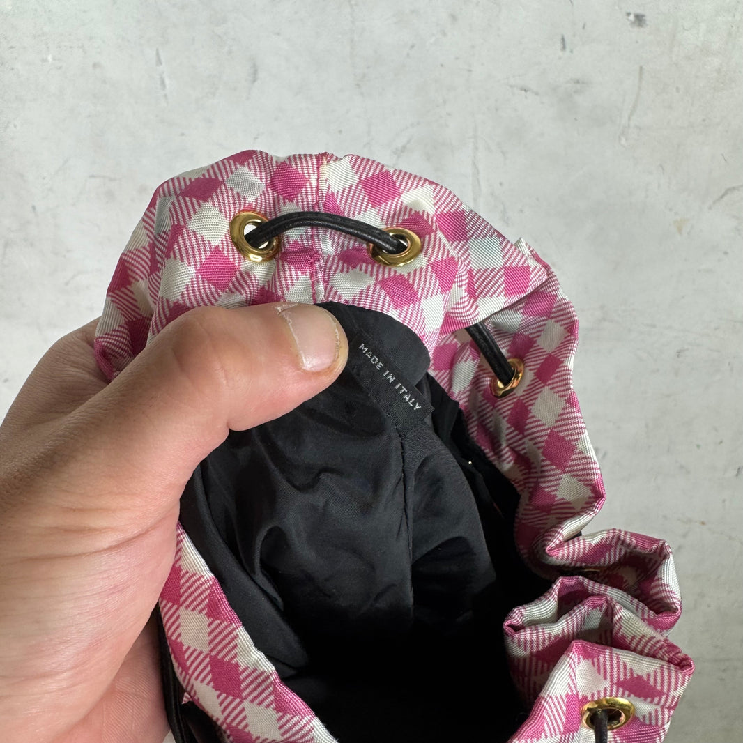 Miu Miu Club Gingham Bucket Bag