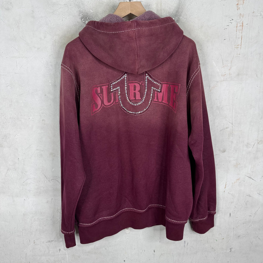 Supreme x True Religion Maroon Zip Hoodie
