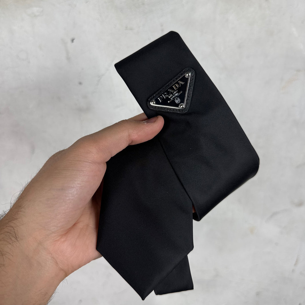 Prada Renylon Plaqued Tie