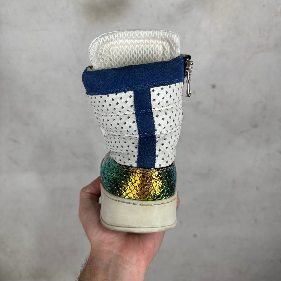 Balmain Paneled Leather High Top Sneakers