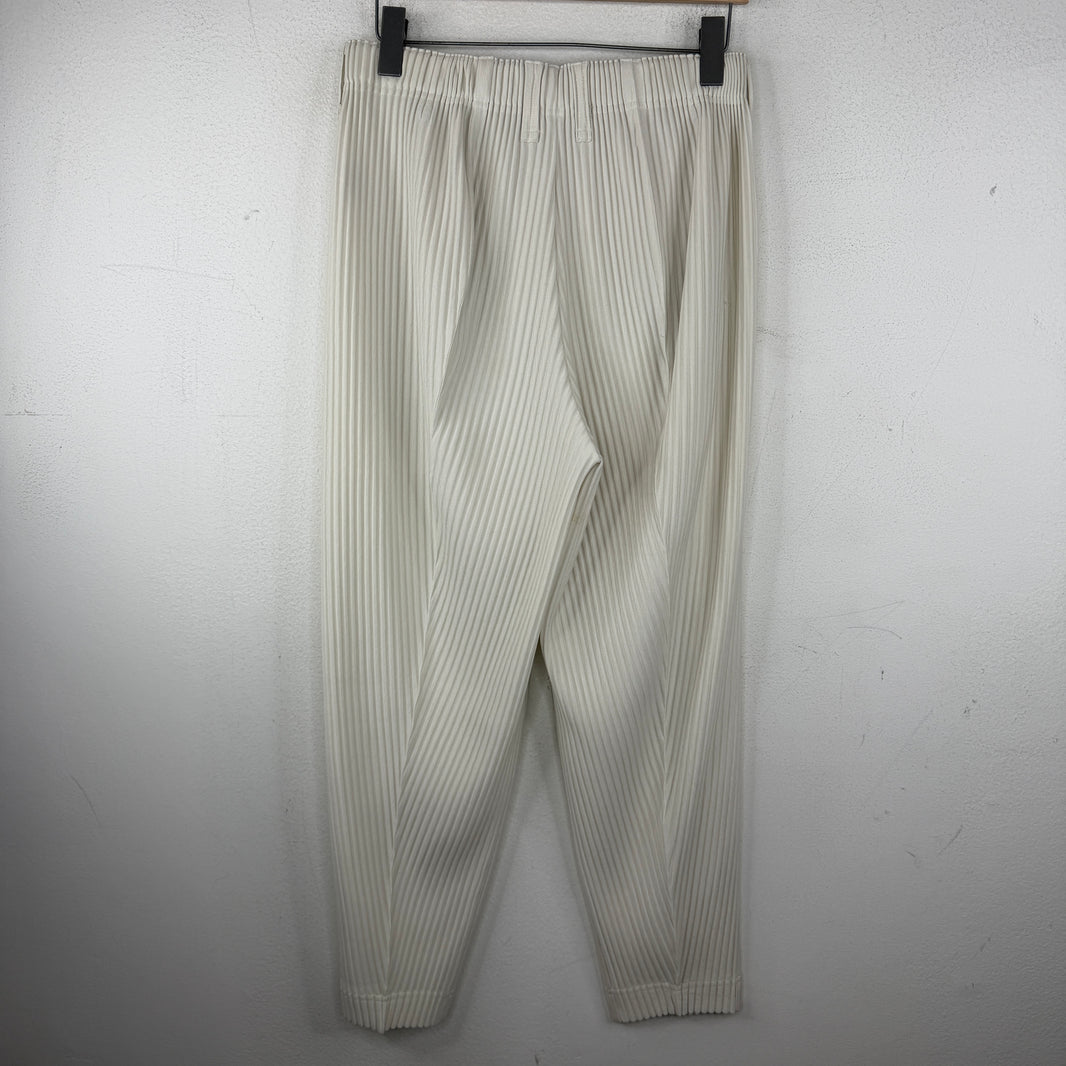 Issey Miyake White Pleated Trouser Pants