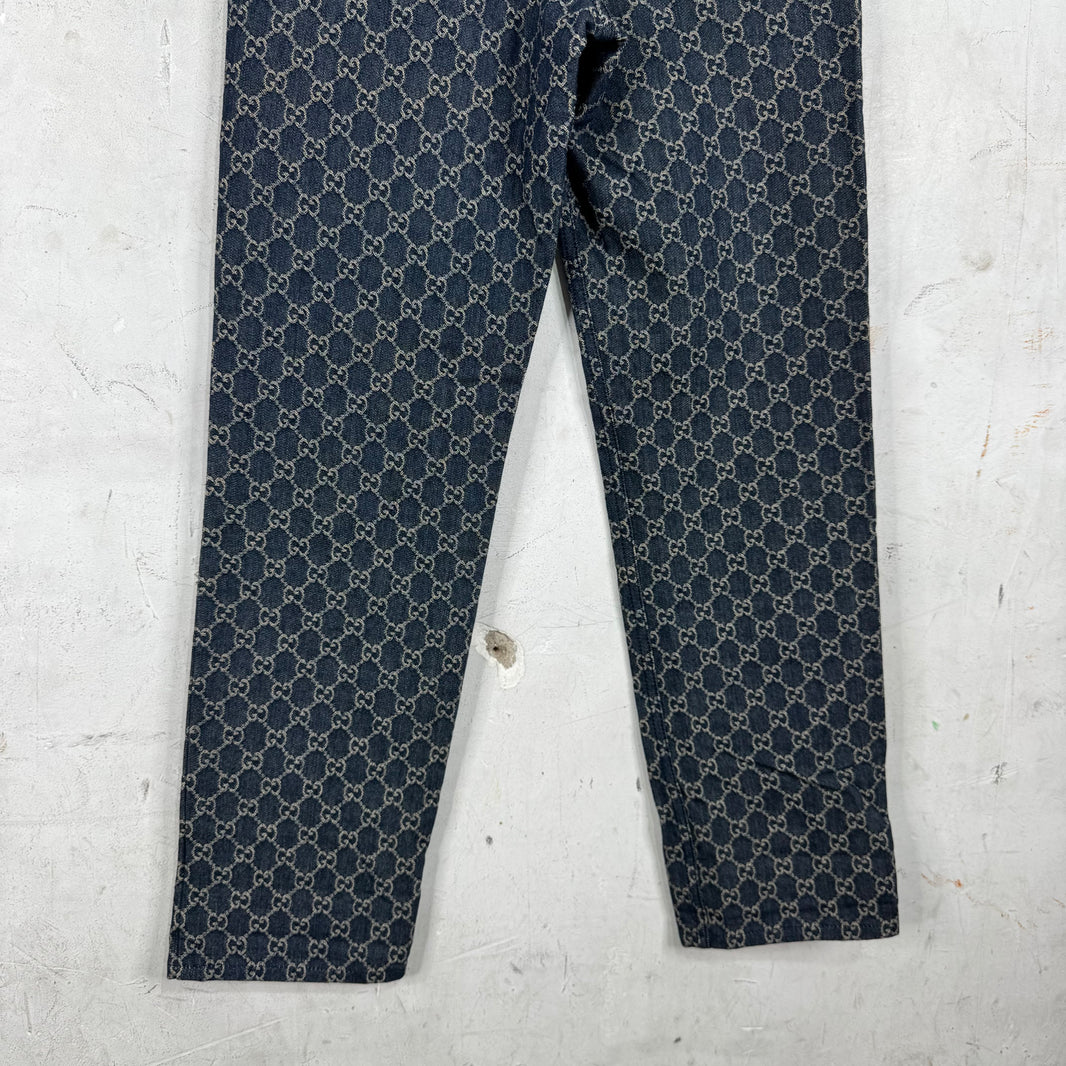 Gucci Monogram Leather Emblem Jeans