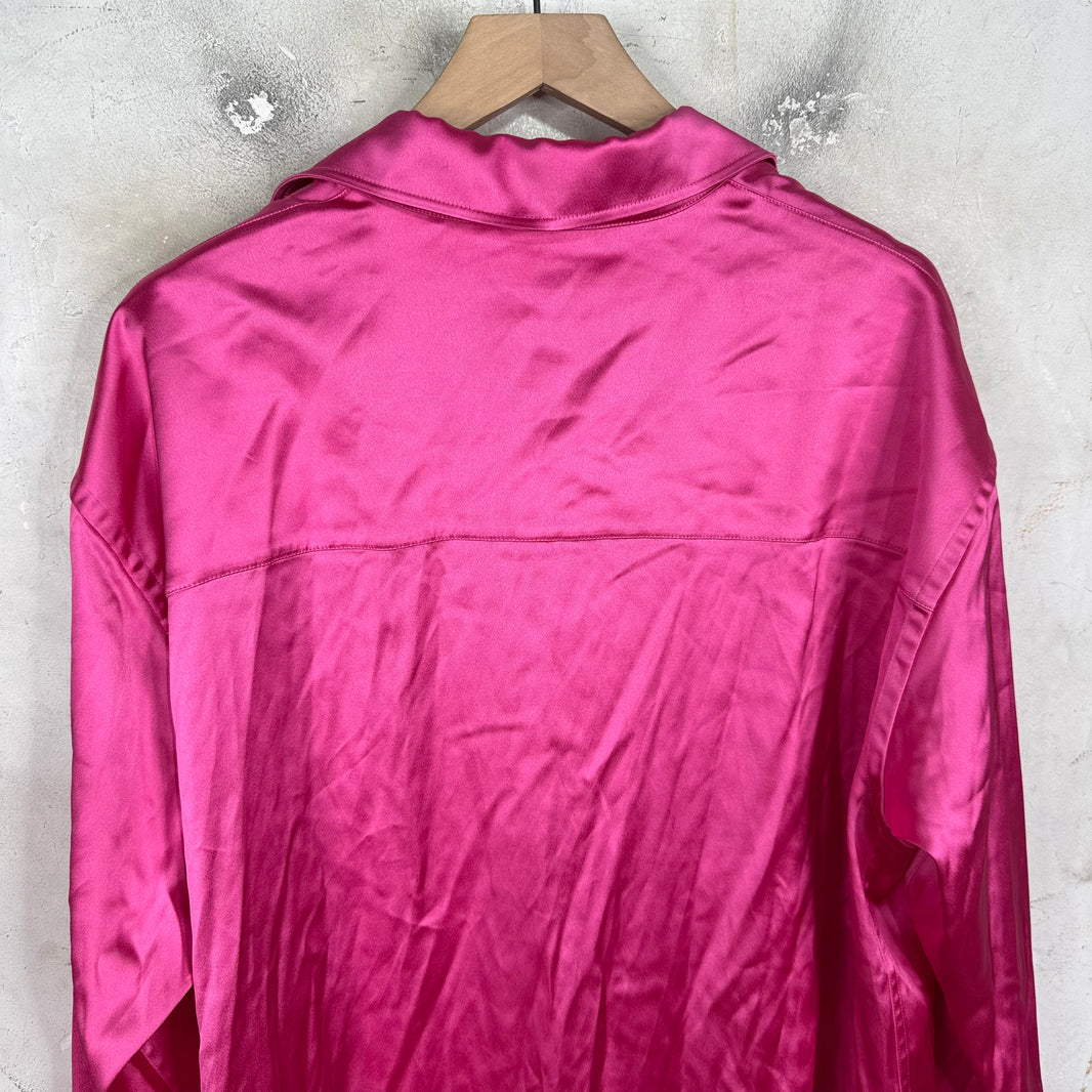 Balenciaga Pink Shiny Buttoned Shirt