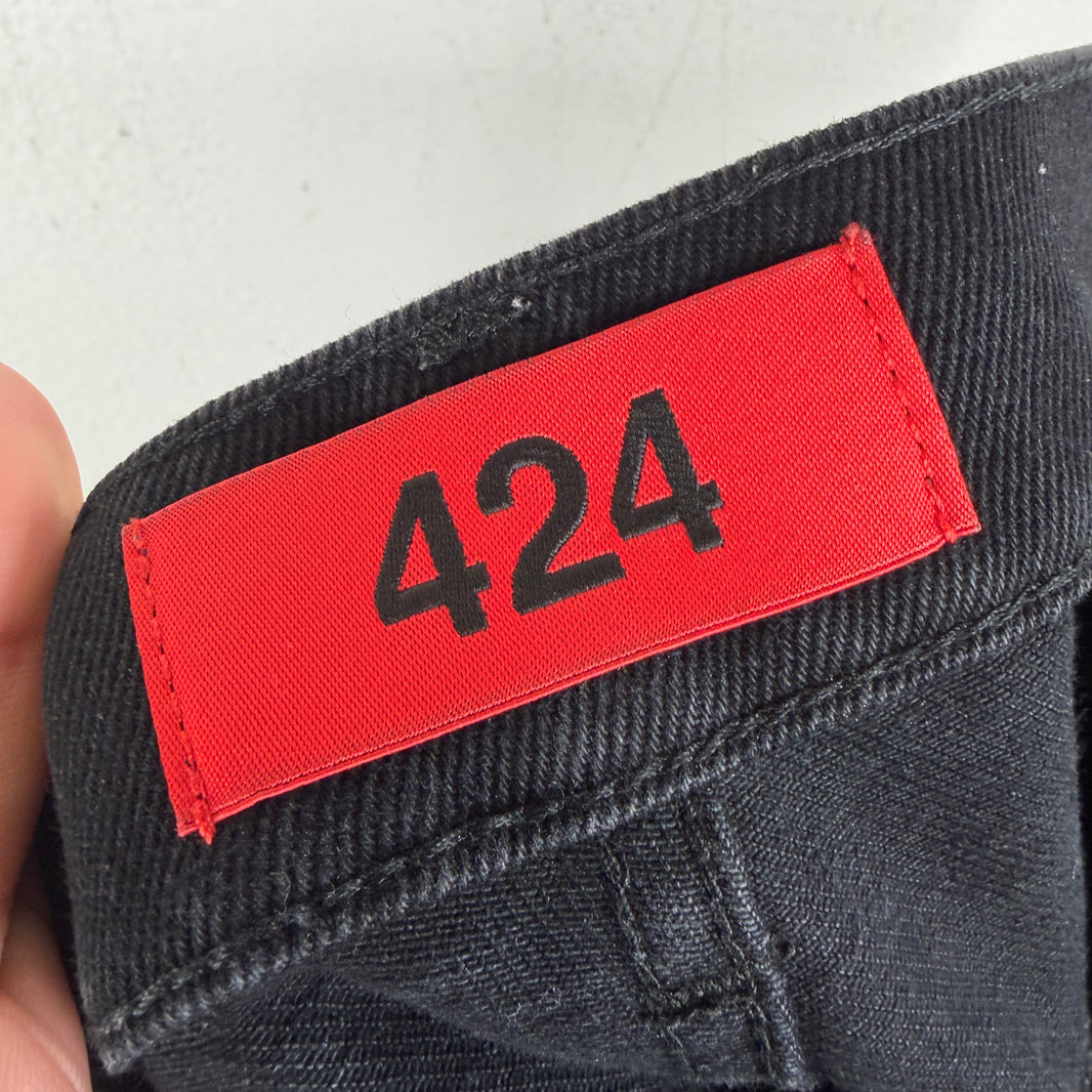 424 Black Slim Denim Jeans