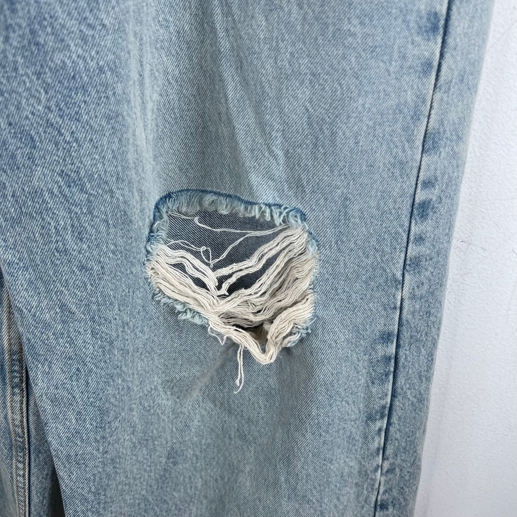 Balenciaga Sample Belted Baggy Distressed Jeans