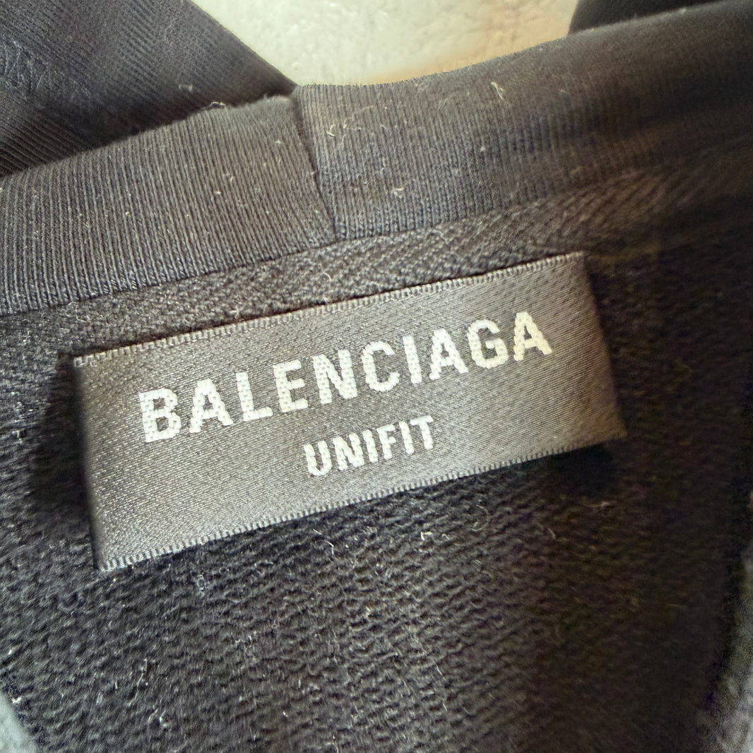 Balenciaga Back Tab Logo Zip Up Hoodie