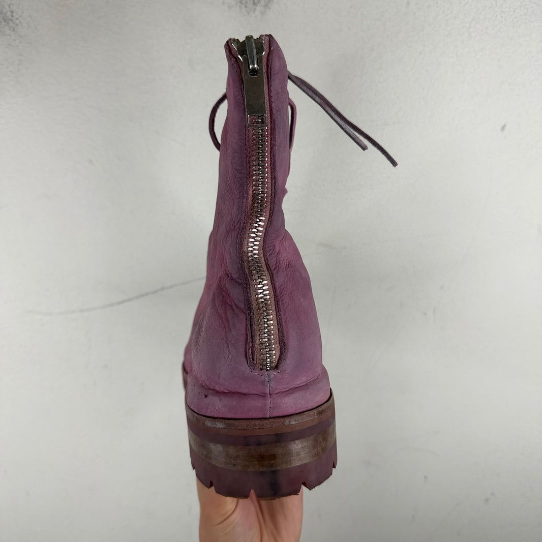 424 Pink Leather Lace Marathon Boots