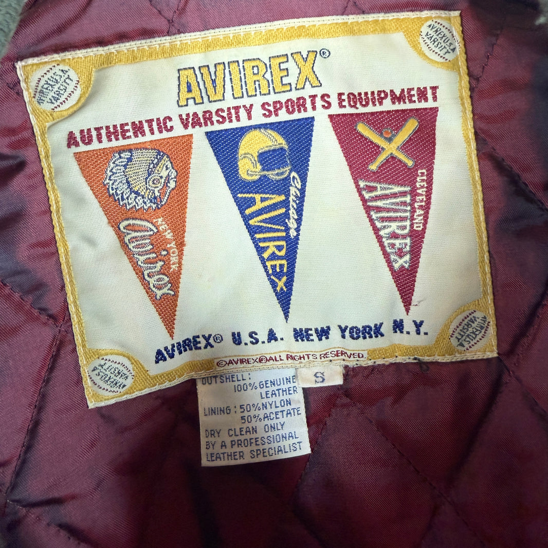 Vintage Avirex Leather Two-Tone Zip Up Jacket