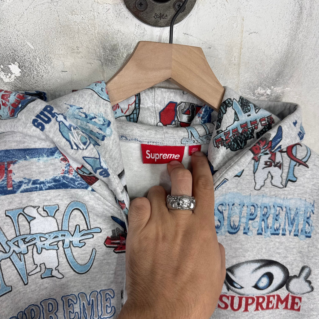 Supreme Multi Logo Zip Up Hoodie