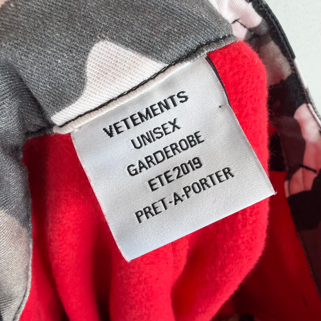 Vetements 2019 Red/Camo Runway Hybrid Sweatpants
