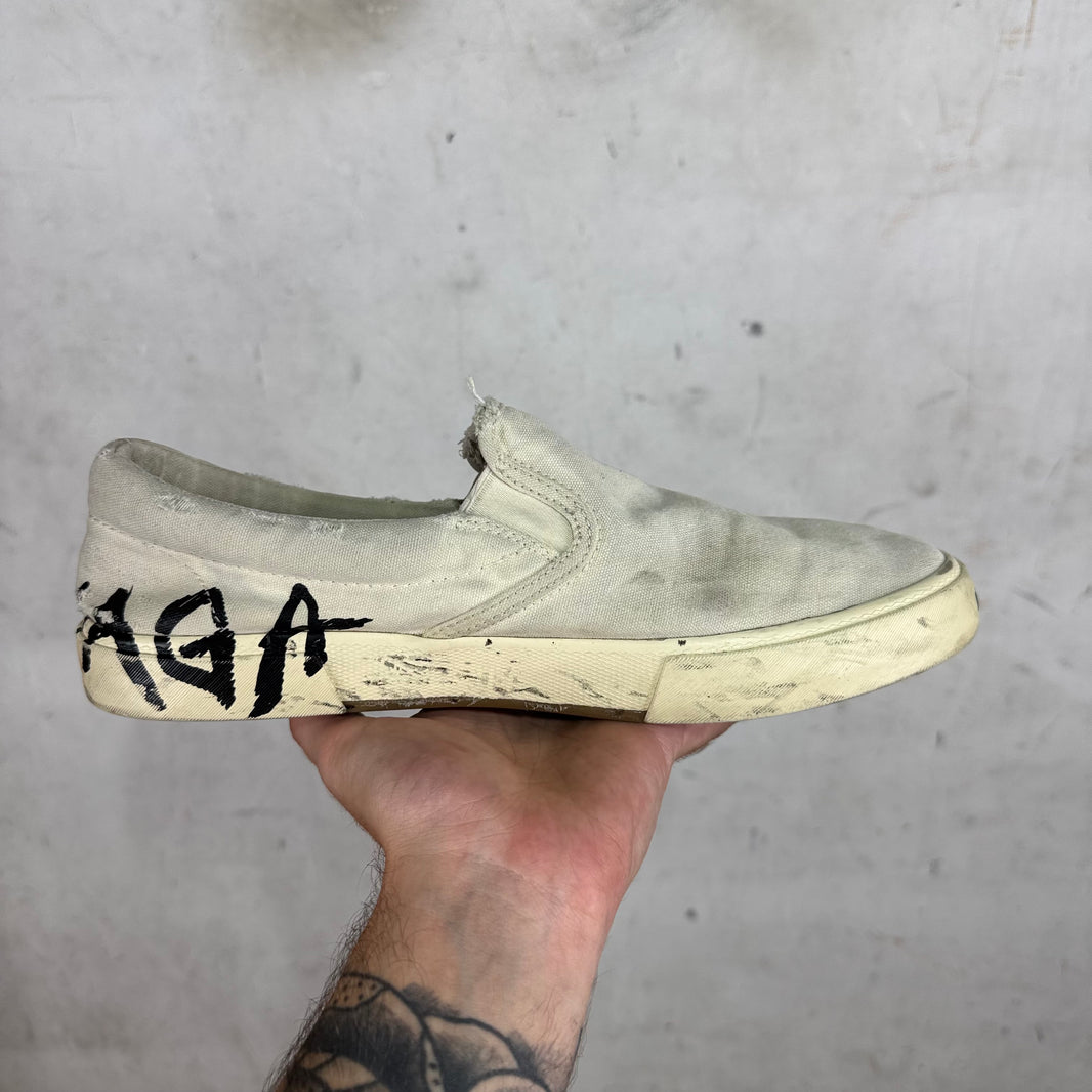 Balenciaga Distressed Paris Slip Ons