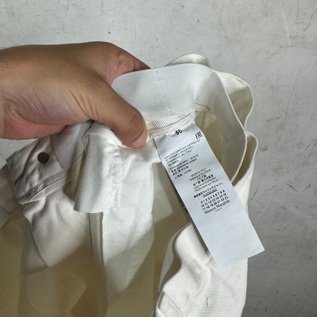Margiela White Elastic Band Jeans
