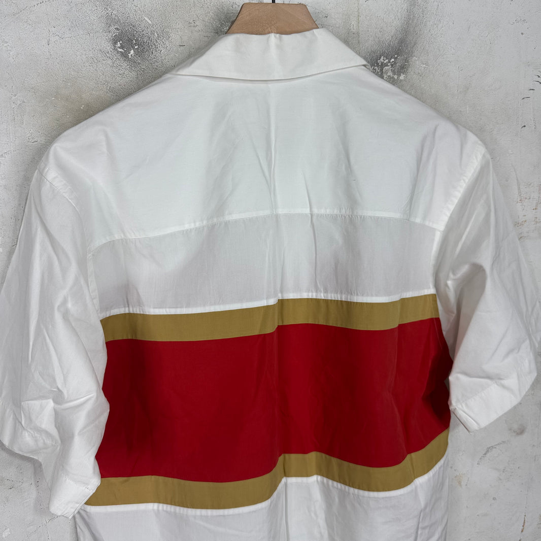 Marni White Striped Pocket S/S Shirt