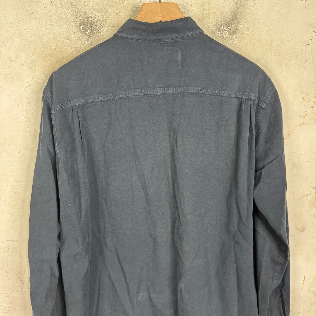 Our Legacy Dyed Navy Cotton Shirting Shirt