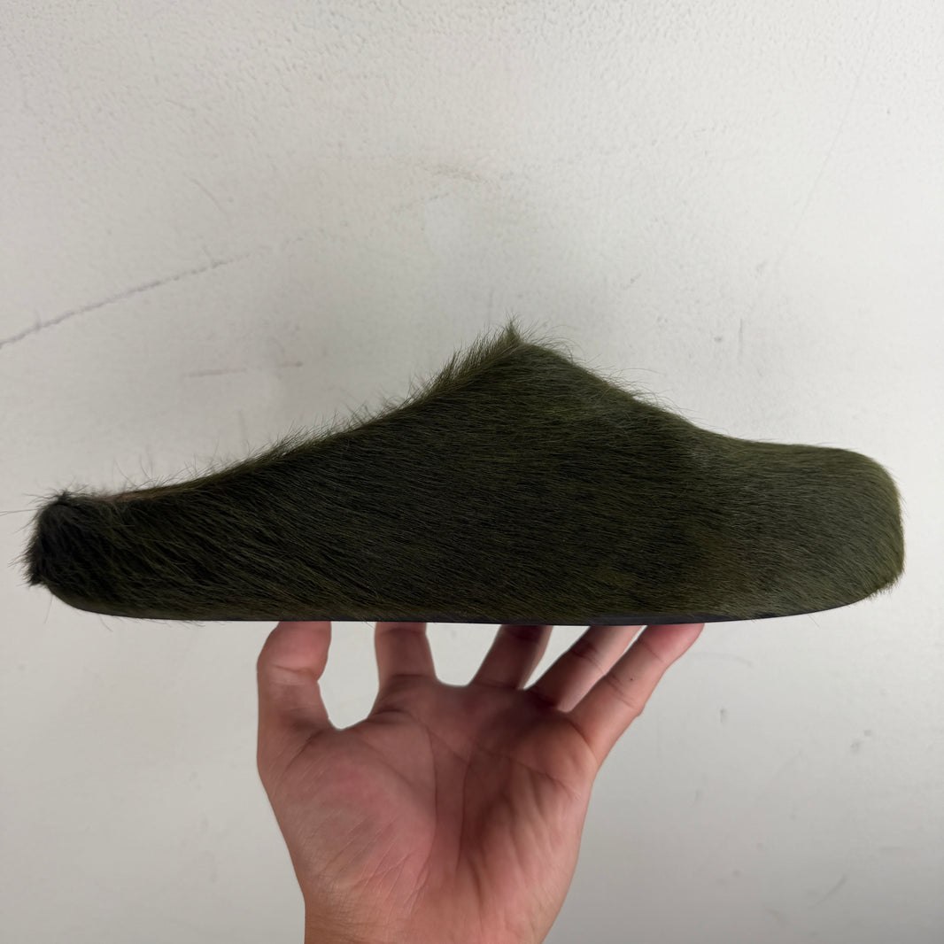 Marni Green Fuzzbit Mules