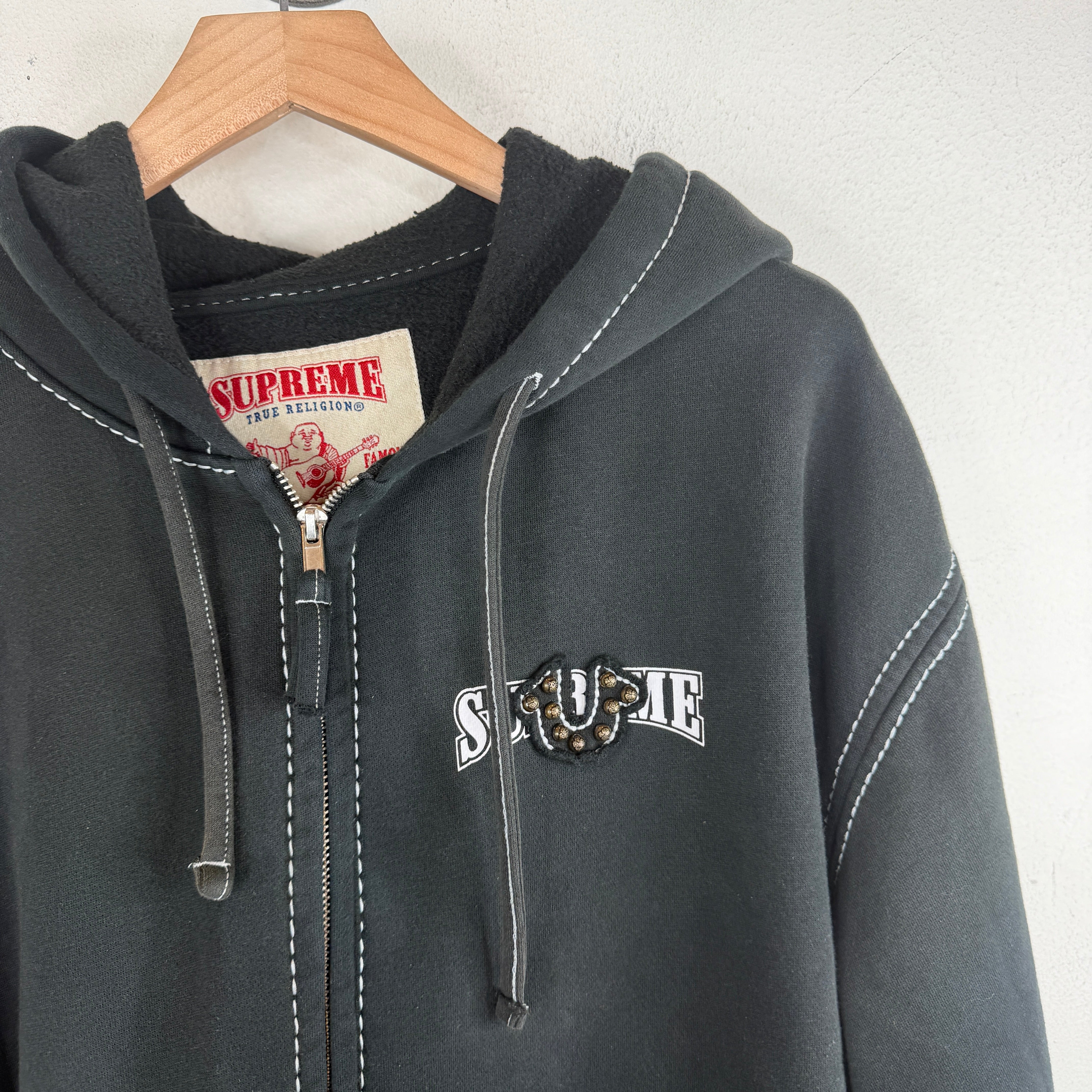 Supreme True Religion Black Zip Up Hoodie – www.Lukes.store