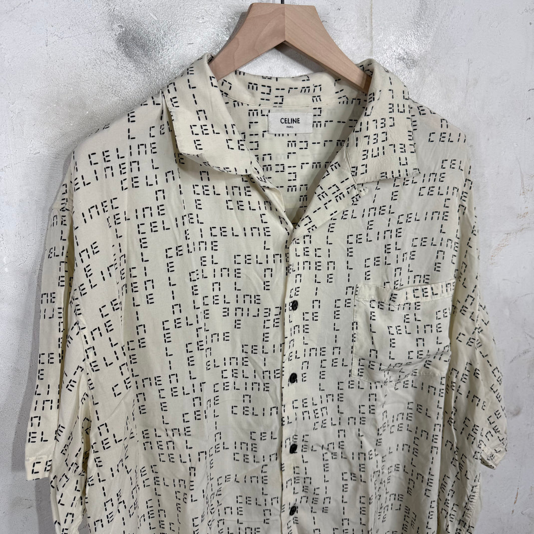 Celine Time Monogram Logo Viscose Shirt