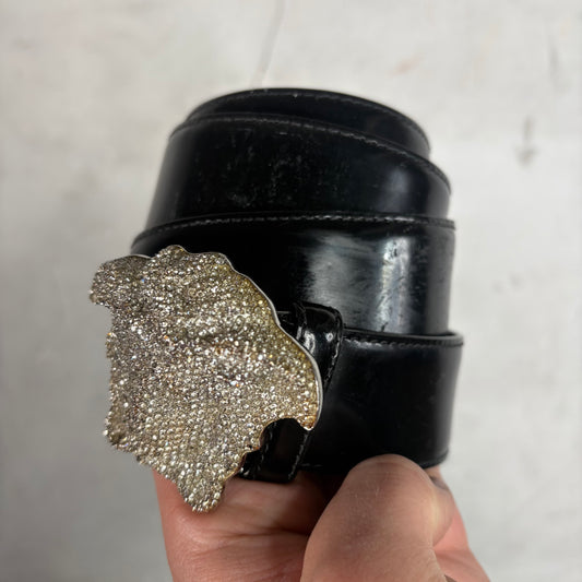 Versace Crystal Medusa Buckle Belt