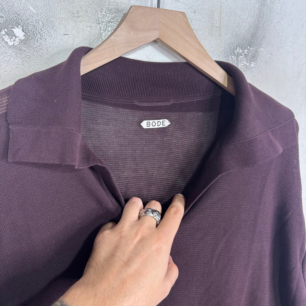 Bode Burgundy Pullover Sweater