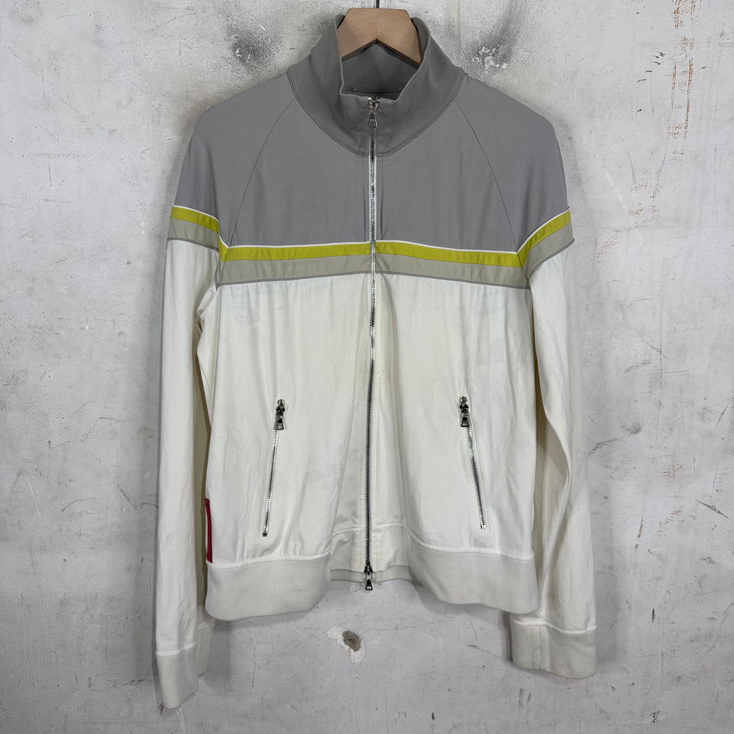 Prada Paneled Red Bar Track Jacket