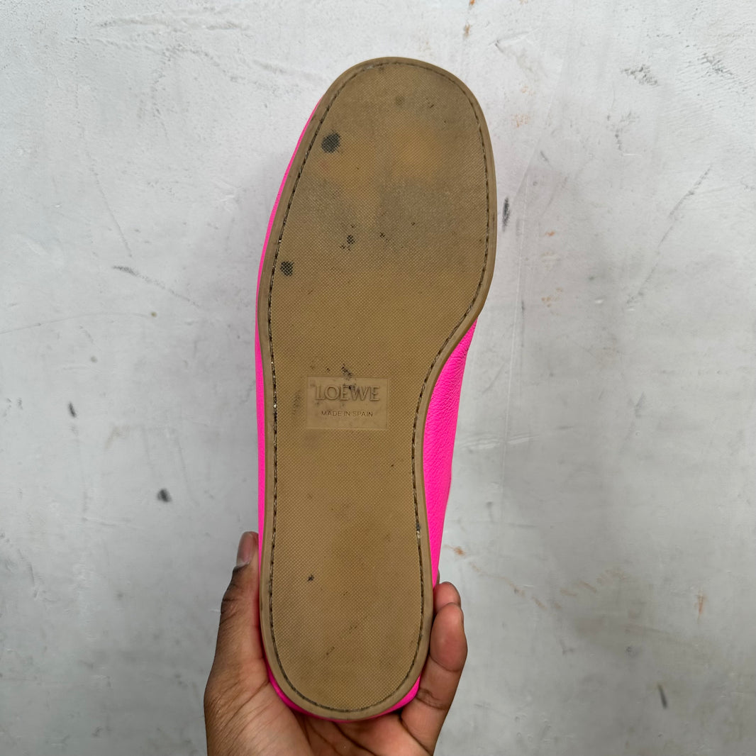 Loewe Pink Laced Moccasins