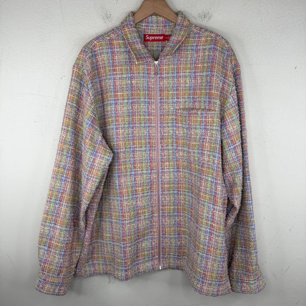 Supreme Multicolor Tweed Zip Up Jacket