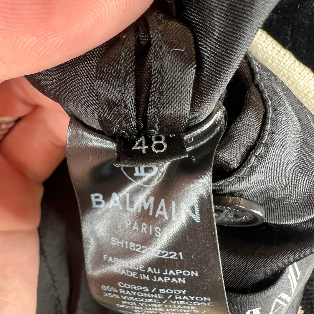 Balmain Crest Velour Teddy Jacket