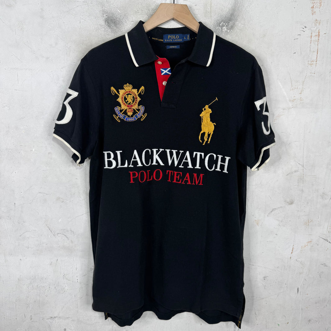 Ralph Lauren Black Blackwatch Big Pony Polo