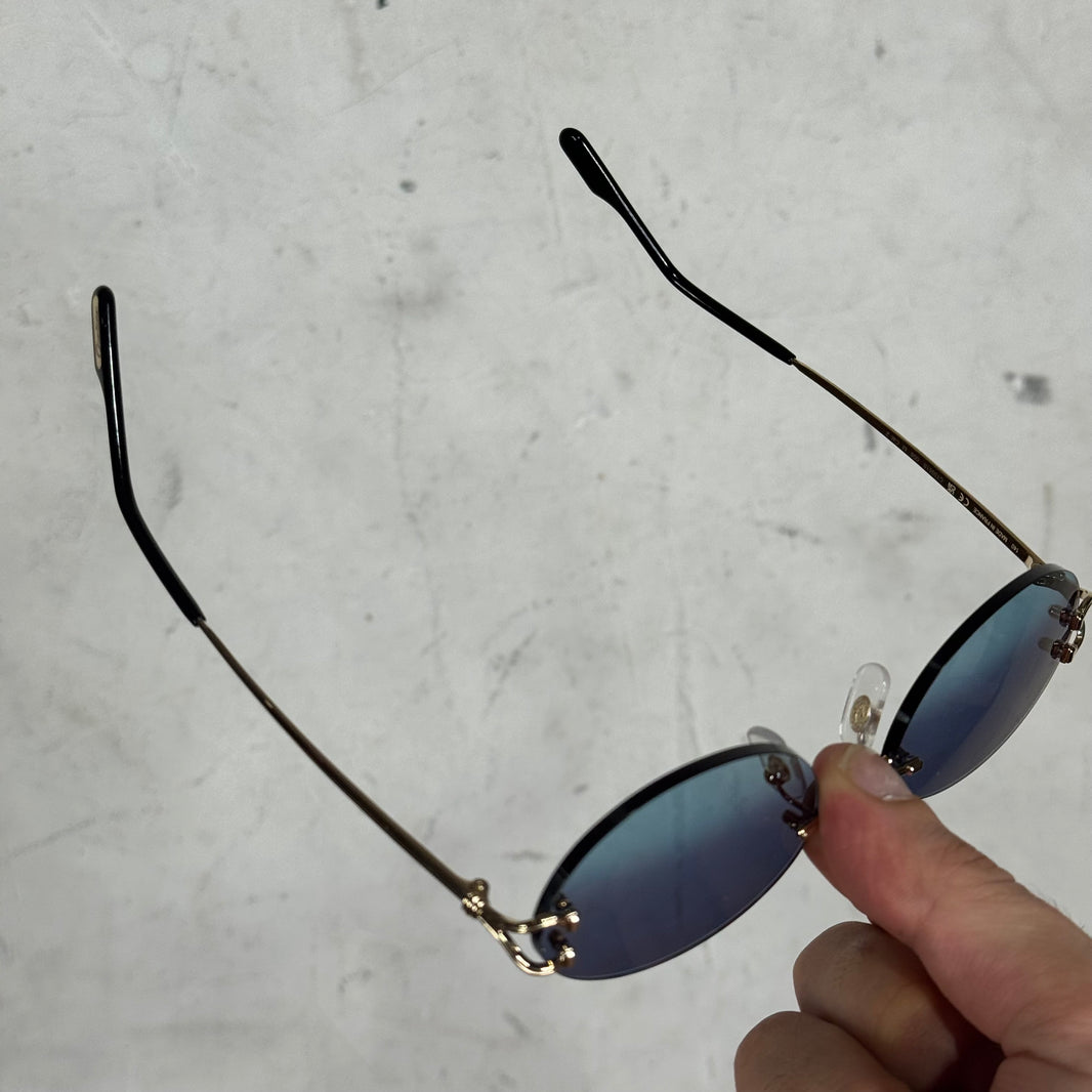 Cartier CT0551S Gold Wire Oval Sunglasses
