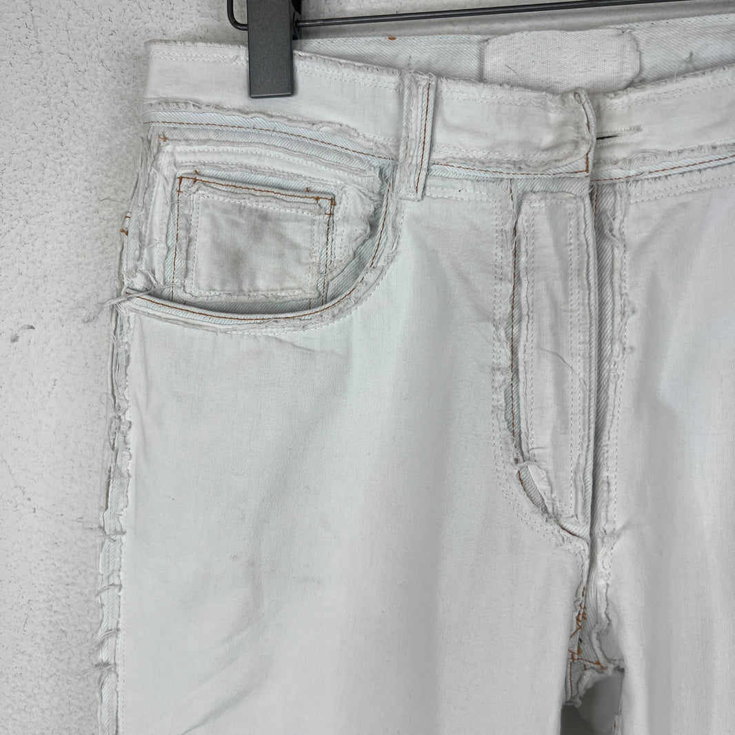 Margiela White Distressed Inside Out Jeans