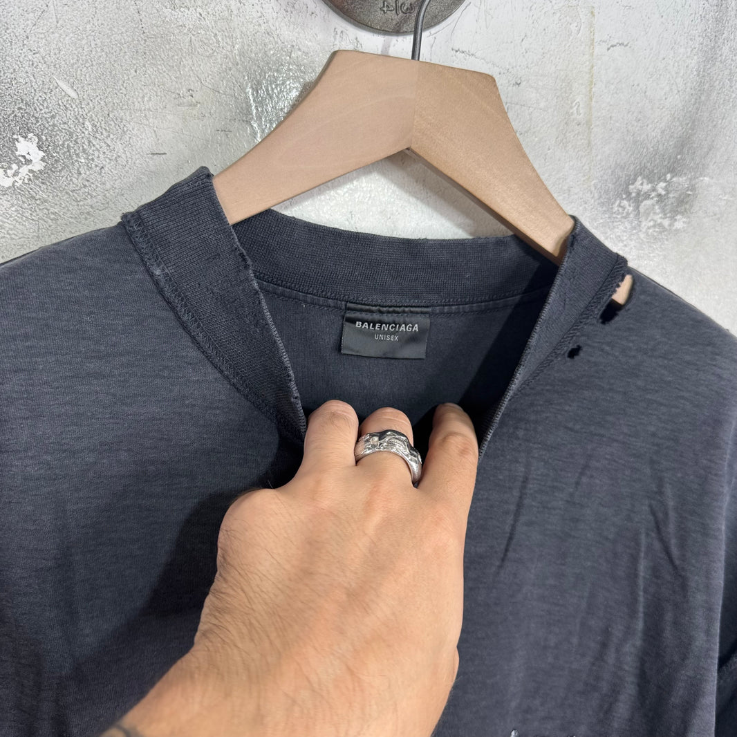 Balenciaga Inside Out Distressed Campaign T-Shirt