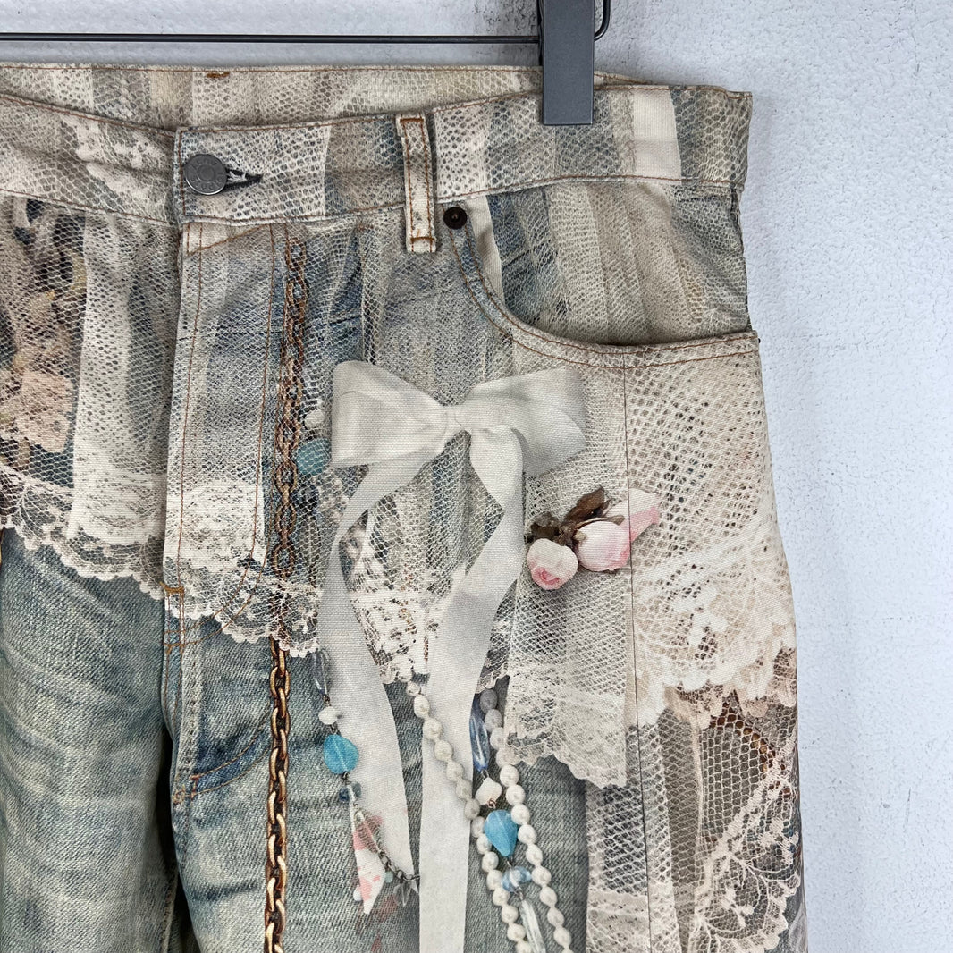 Acne Studios Pearl & Lace Trompe Denim Jeans