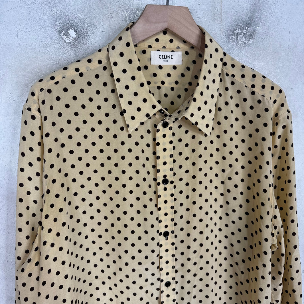 Celine Tan Silk Polka Dotted Shirt