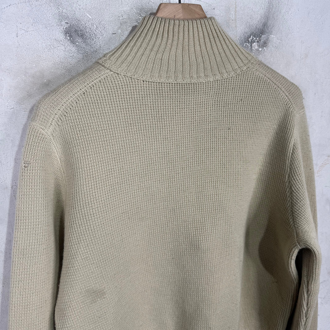 Bottega Veneta Beige Wool Quarter Zip