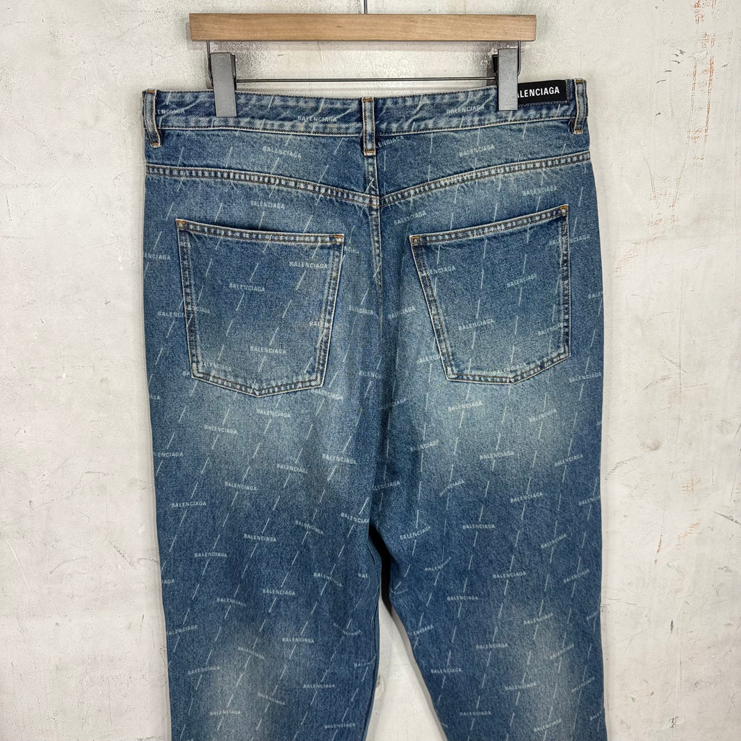 Balenciaga AOP Monogram Lightwash Jeans