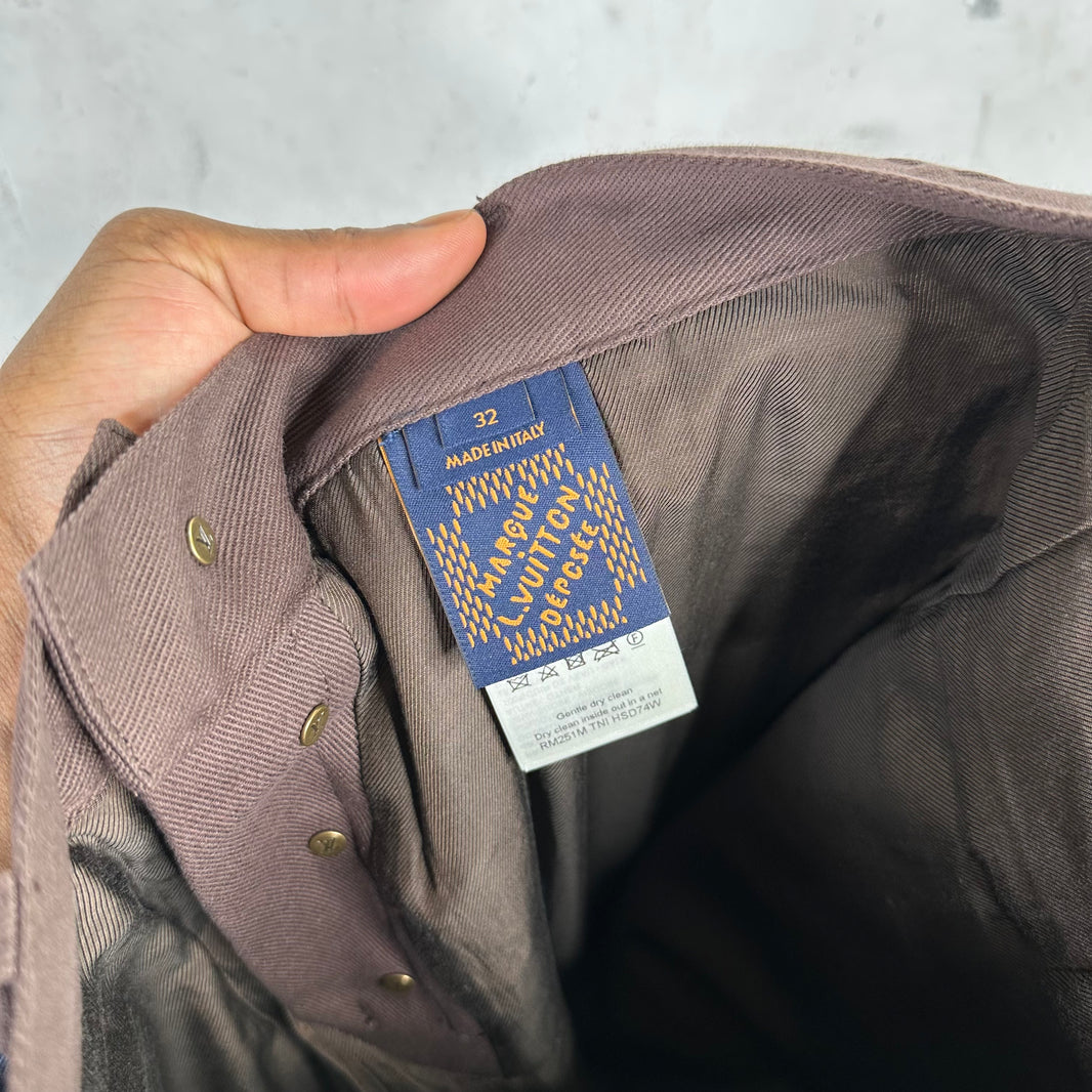 Louis Vuitton Brown Embossed Monogram Jeans