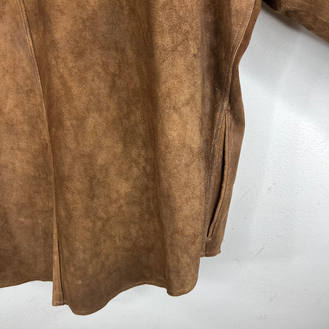 RRL Rough Out Suede Snap Button Overshirt